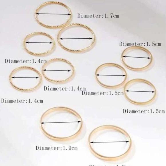 10 pcs golden rings - Picture 3 of 3